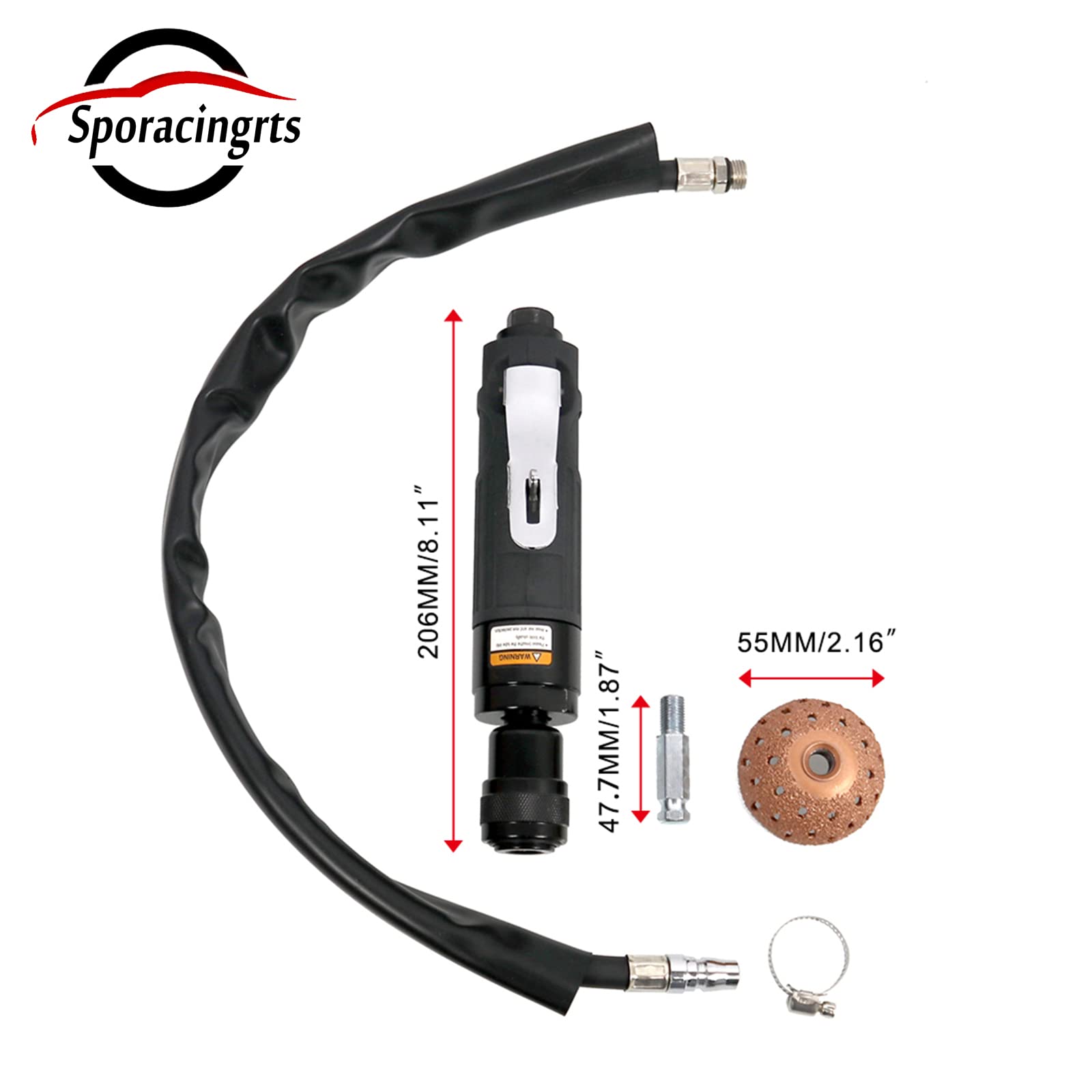 Sporacingrts 2500rpm Low Speed Air Tire Buffer Tire Repair Kit Polishing Cleaning Tool 35 mm Pneumatic Automatic Buffing Wheel Machine Tire Patch Tools Rear Exhaust