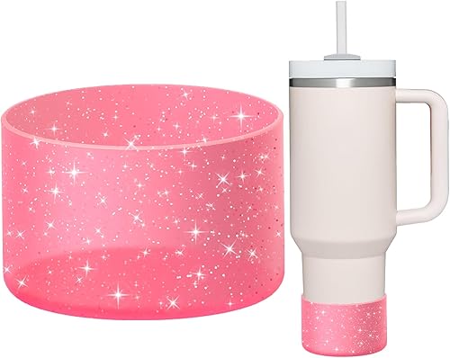 WUQID Funda protectora de silicona compatible con vasos Stanley Tumbler de 20 a 40 onzas y botella Hydro Flask de 12 a 24 onzas, reduce las