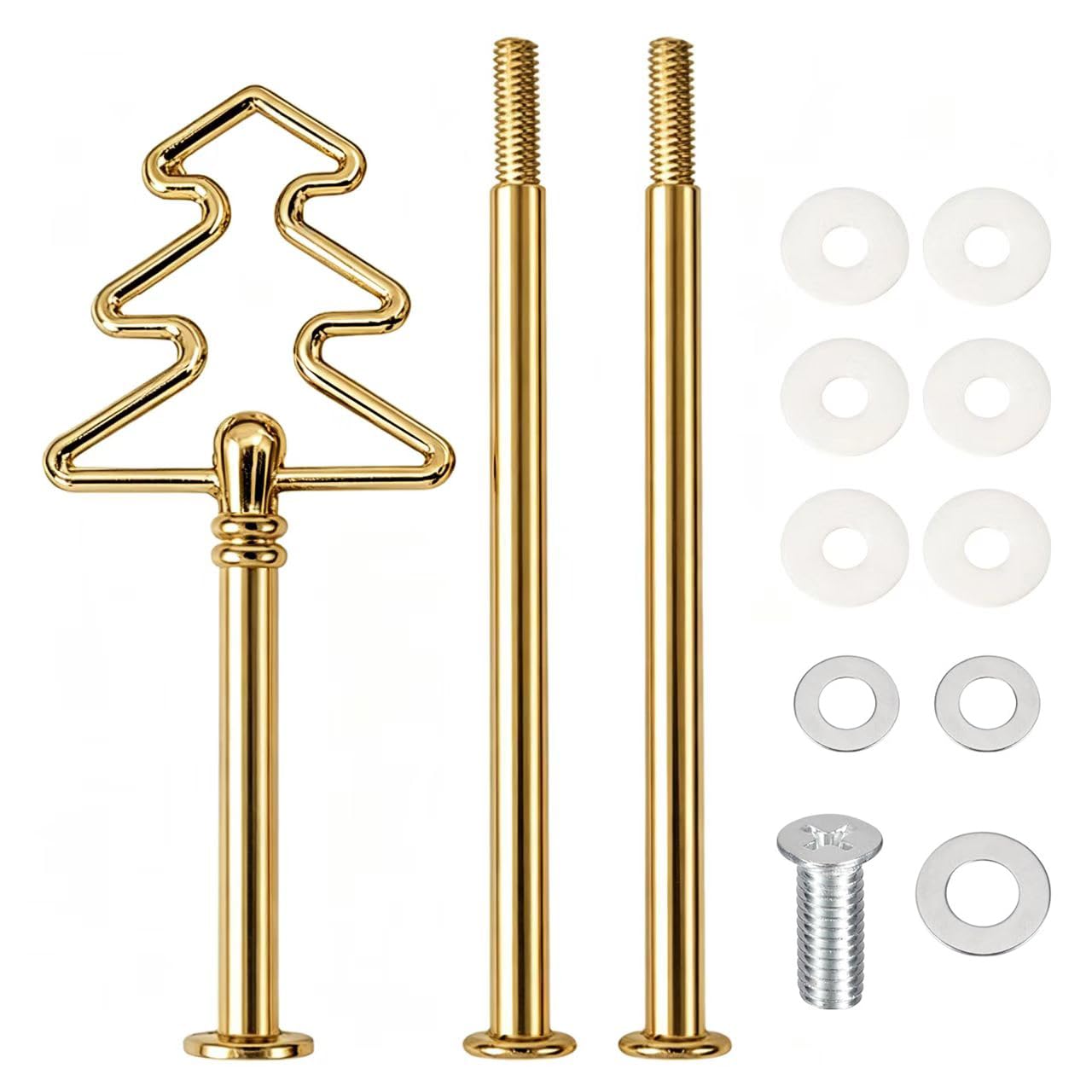 Wowlife Golden 3 Tier Cake Tiered Tray Hardware Kit Tiered Cake Stand Cake Tier Stacking Kit Metal Cake Stand Holder