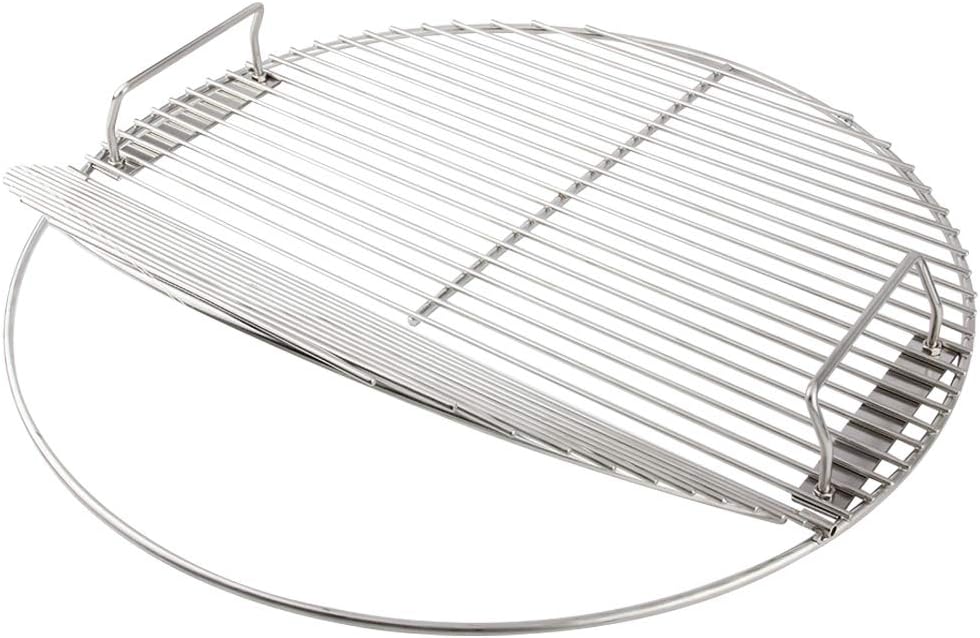 Mydracas Cooking Grate 21.5 inch Kettle Grill Grate 304 Stainless Steel Round Hinged