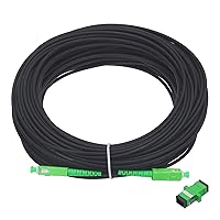 Vista 25 de MECCANIXITY Cable de conexión de fibra óptica simple OS2 de 3.3 pies de modo único LSZH SC/APC-SC/APC puente blindado negro óptico para redes LAN