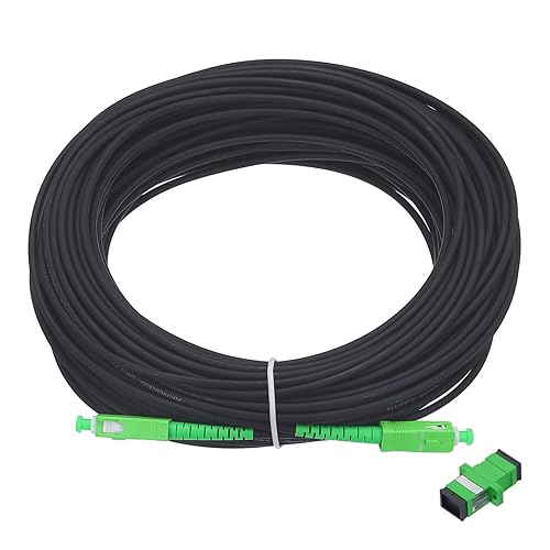 Vista 47 de MECCANIXITY Cable de conexión de fibra óptica simple OS2 de 98.4 pies de modo único LSZH SC/APC-SC/APC puente blindado blanco óptico para redes LAN