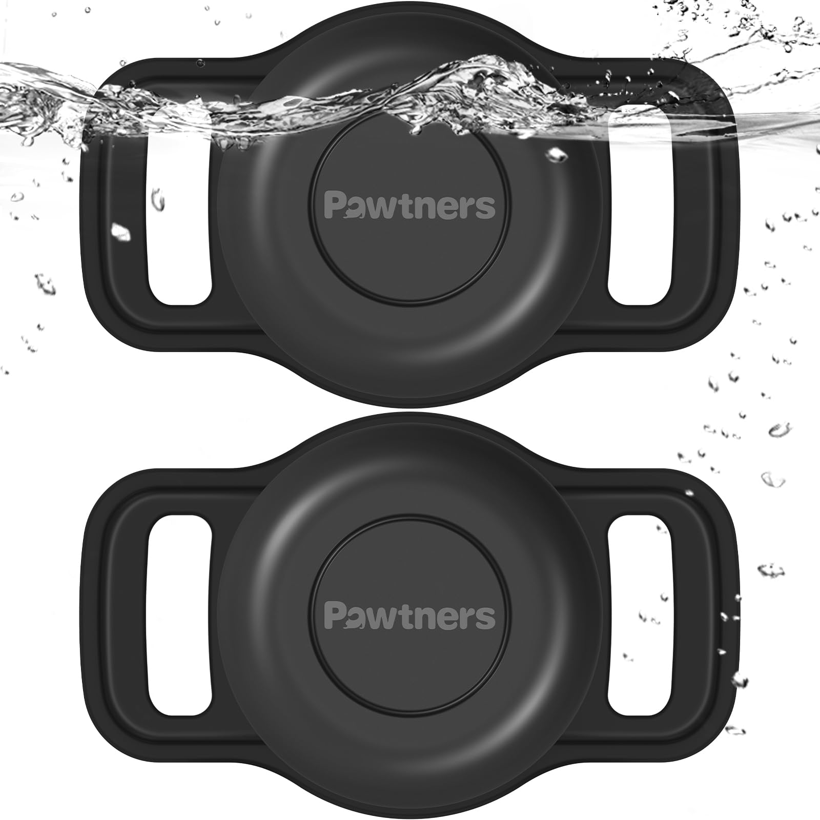 【Wasserdichter Airtag Hundehalsbandhalter】2 Pack Soft Silikon Air Tag Halter für Haustier Hunde Katzen Halsband, IPX8 Wasserdicht AirTag Dog Tracker Schutzhülle, Halsbandhalter Kompatibel mit Apple