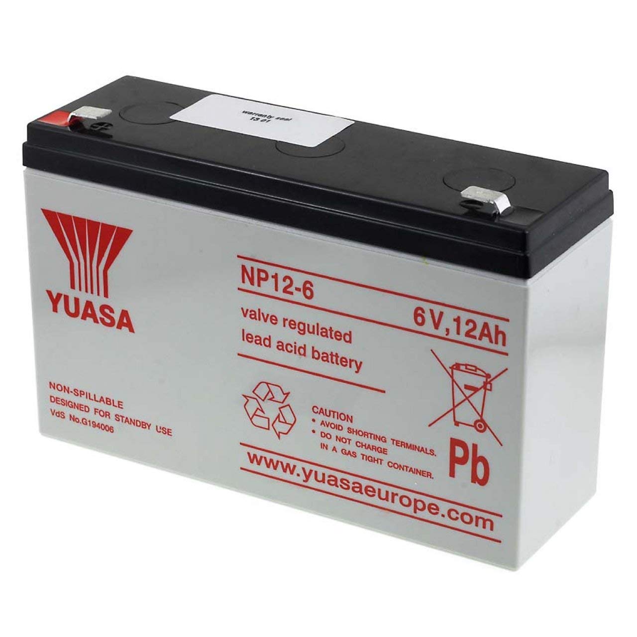 Yuasa Batterie au Plomb Rechargeable NP12-6 VDS