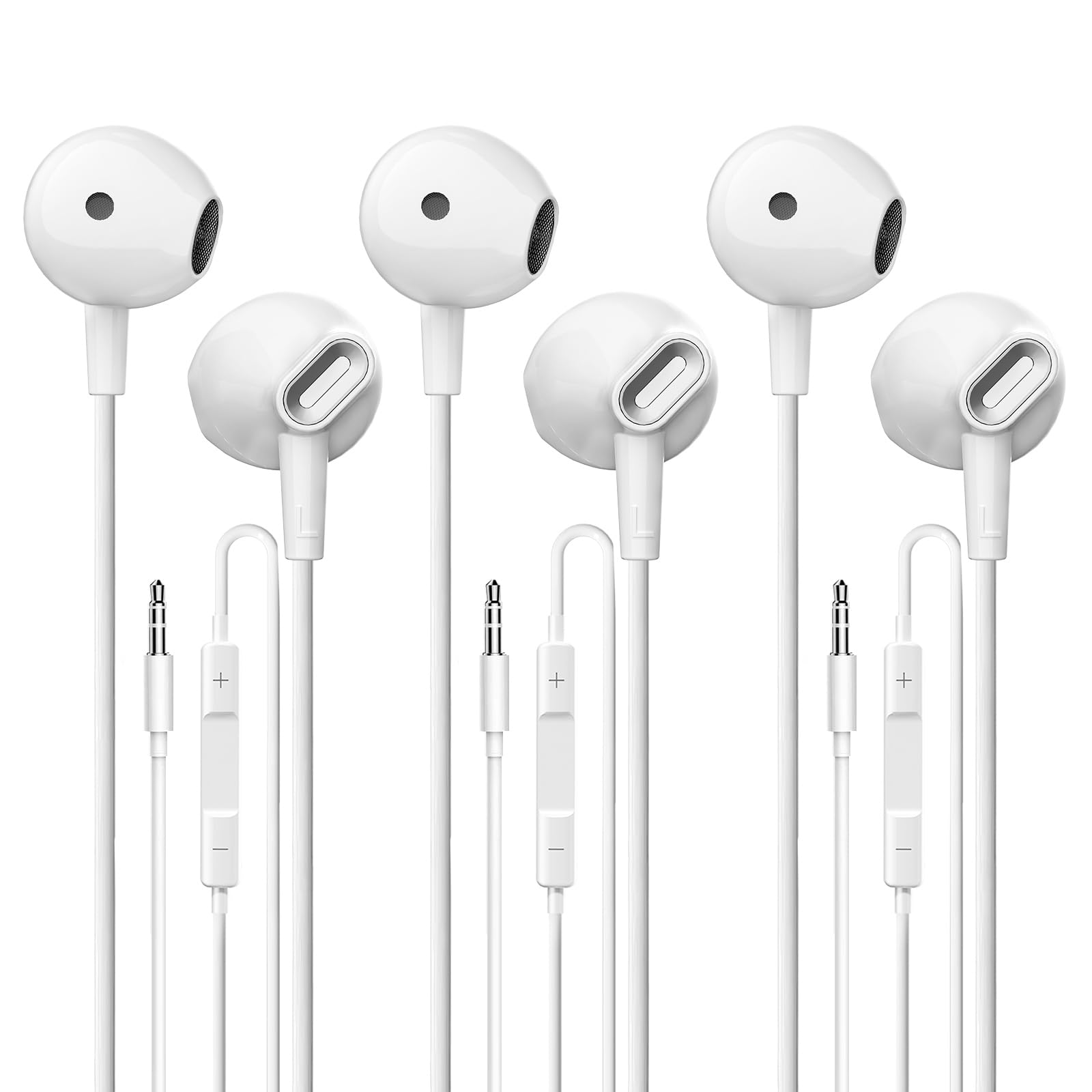 QWVFL Wired Earbuds 3 Pack, in-Ear Headphones HiFi Stereo Earbuds, Wired Earphones with Microphone Volume Control Compatible with iPad, Laptop, MP3,