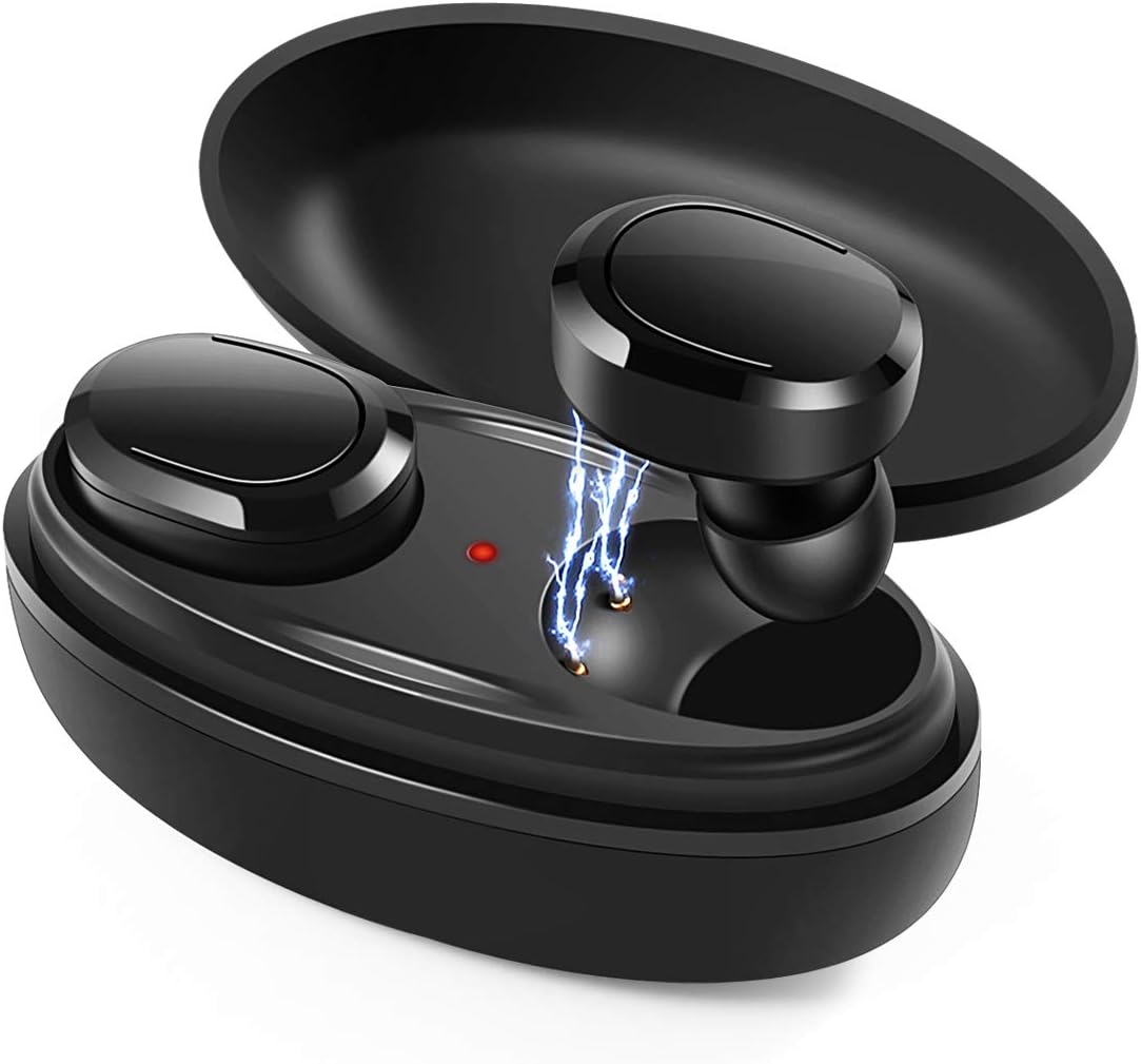 Wireless Earbuds, 5.0 True Wireless Bluetooth Headphones 3D Stereo Sound Wireless Headphones Mini Sweatproof Sport Headsets in-Ear Noise with Built-in Mic and Charging Case