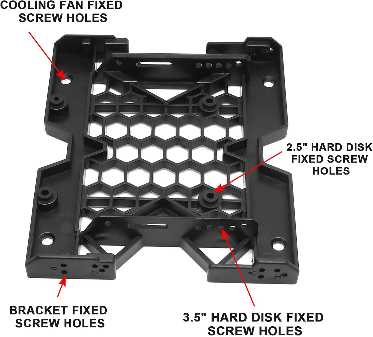 2pcs 2.5'' SSD 3.5''HDD to 5.25'' Mounting Bracket, SSD HDD Tray Caddy Hard Drive Bays Adapter with Mounting Bracket for Cooling Fan