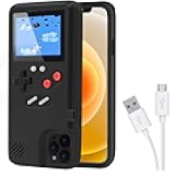Game Console Case for iPhone,DIKKAR Retro Protective Cover Self-Powered Case with 36 Small Games,Full Color Display,Video Game Case for iPhone 11 Pro Max (Black)