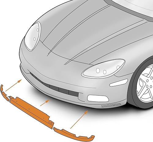 Miniatura 2 de Alerón completo C6 Corvette delantero inferior 3 secciones con hardware de montaje Se adapta a 05 a 13