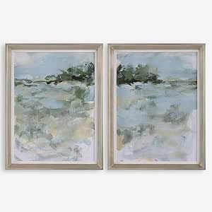 Uttermost 41454 Far Away View - Framed Landscape Art (Set of 2)-27 Inches Tall and 21 Inches Wide