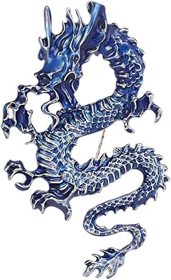 Dragon Brooch Pins for Women, Chinese Dragon Brooch Pin, Lucky Dragon Talisman Brooch Lapel Pin, Bohemian Dragon Brooches Pins for Women Hat Bag Suit Dress Accessories