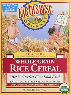 Earth's Best Certified Organic Whole Grain Rice Cereal -- 8 oz