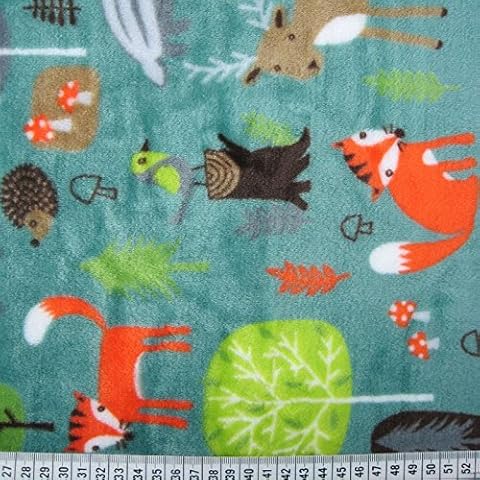 FOREST ANIMALS/SAGE GREEN CUDDLE FLEECE SUPER SOFT & COMFY Cover