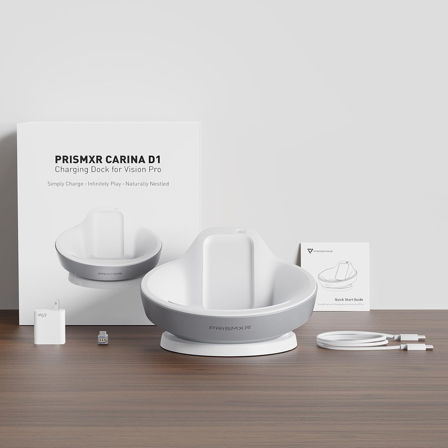 PRISMXR Charging Dock Compatible with Apple Vision Pro 65W Fast Charge Station with USB-C Charger and Cable (Carina D1)