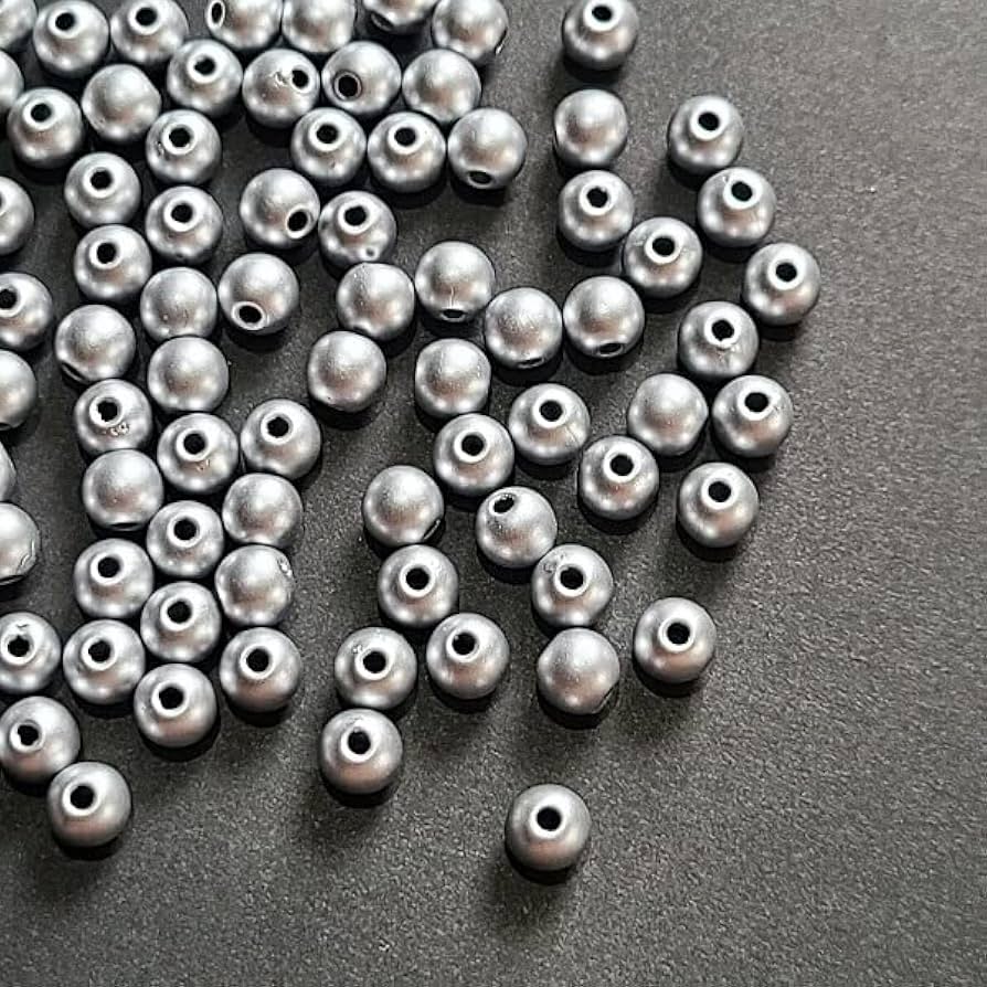 Amazon.co.jp: ビーズ 丸玉 ミニ 艶消し ゴールド シルバー ビーズ