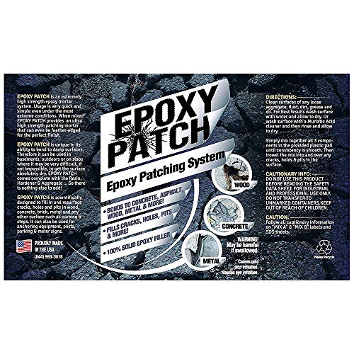 3 Part Epoxy Mortar Patching System - Contains Resin, Hardener & Aggregate. Fills Cracks, Holes, Pits & More! Bonds To Concrete, Asphalt, Wood & Metal. (25 Lb Pail) #TOP2