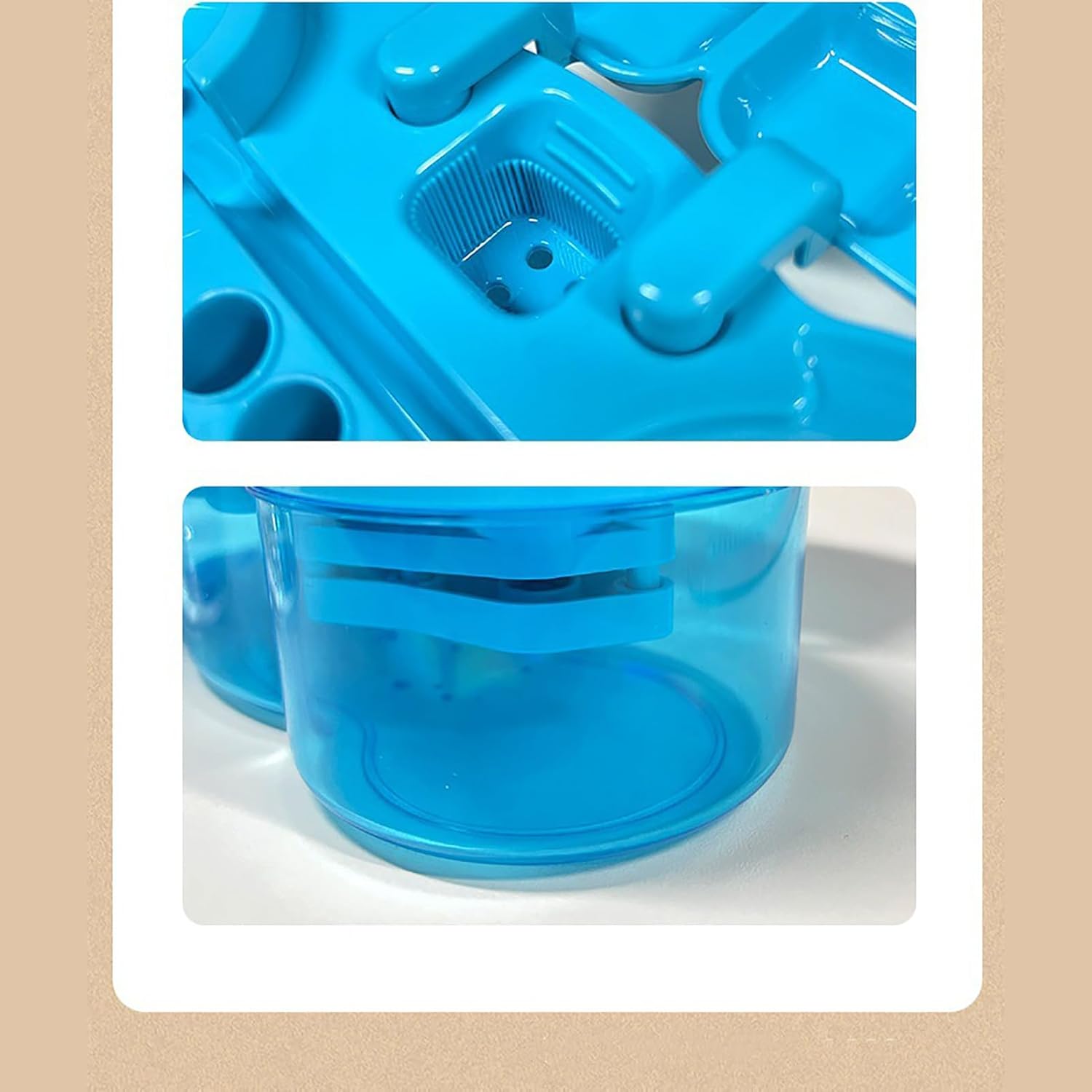 Paint Brush Cleaner, Efficient Dual Tank Art Cleaning System with Brush Holder for Artists Students Classroom Studio ABS Plastic Blue 400ml Water Tank