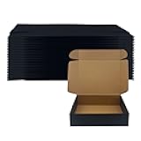 20 Pack 12x10x3 inches Black Shipping Boxes, Corrugated Mailer Boxes, Packaging Boxes for Products, Recyclable Cardboard Box, Flat Literature Mailers for Gifts, Small Business by Mailing