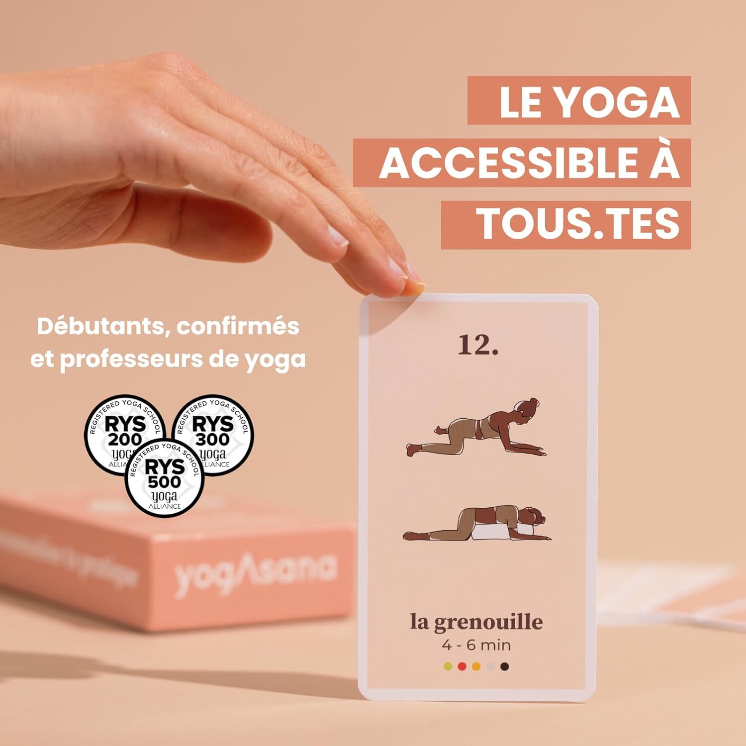 yogAsana Jeu de Carte français - Yin Yoga 80 Cartes - Tous Niveaux - Guide de séquences pour se perfectionner - Illustrations de Postures et durée de Pratique - Bénéfices pour Le Corps et l’Esprit