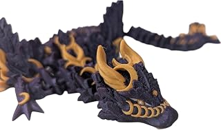 Galaxy Lunar Winged Articulating Dragon – Celestial-Themed Figurine for Teens and Adults – Fantasy Desk Accessory for Stress Relief and Collection – 3D Printed in Canada
