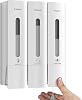 shower soap dispenser wall mounted no drill shampoo and conditioner dispenser 3 chamber white