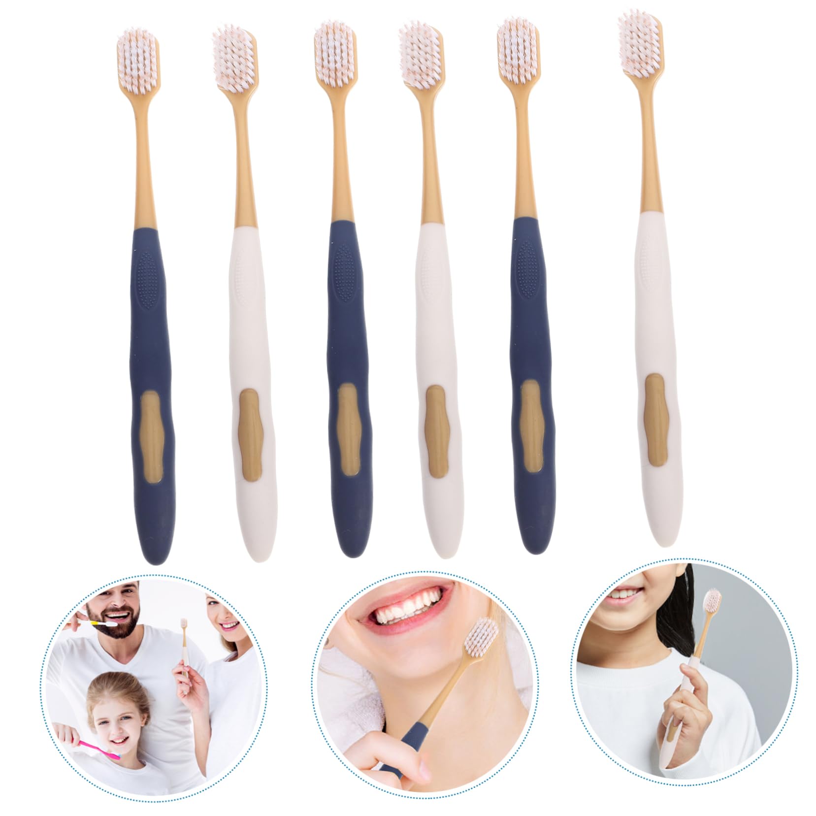 36pezzi Spazzolini Da Denti Manuali Setole Morbide Spazzolini Da Denti Compatti Per Adulti Portatili Per Uso Quotidiano Testina Larga Per Pulizia Profonda Per Viaggi e Uso Domestic