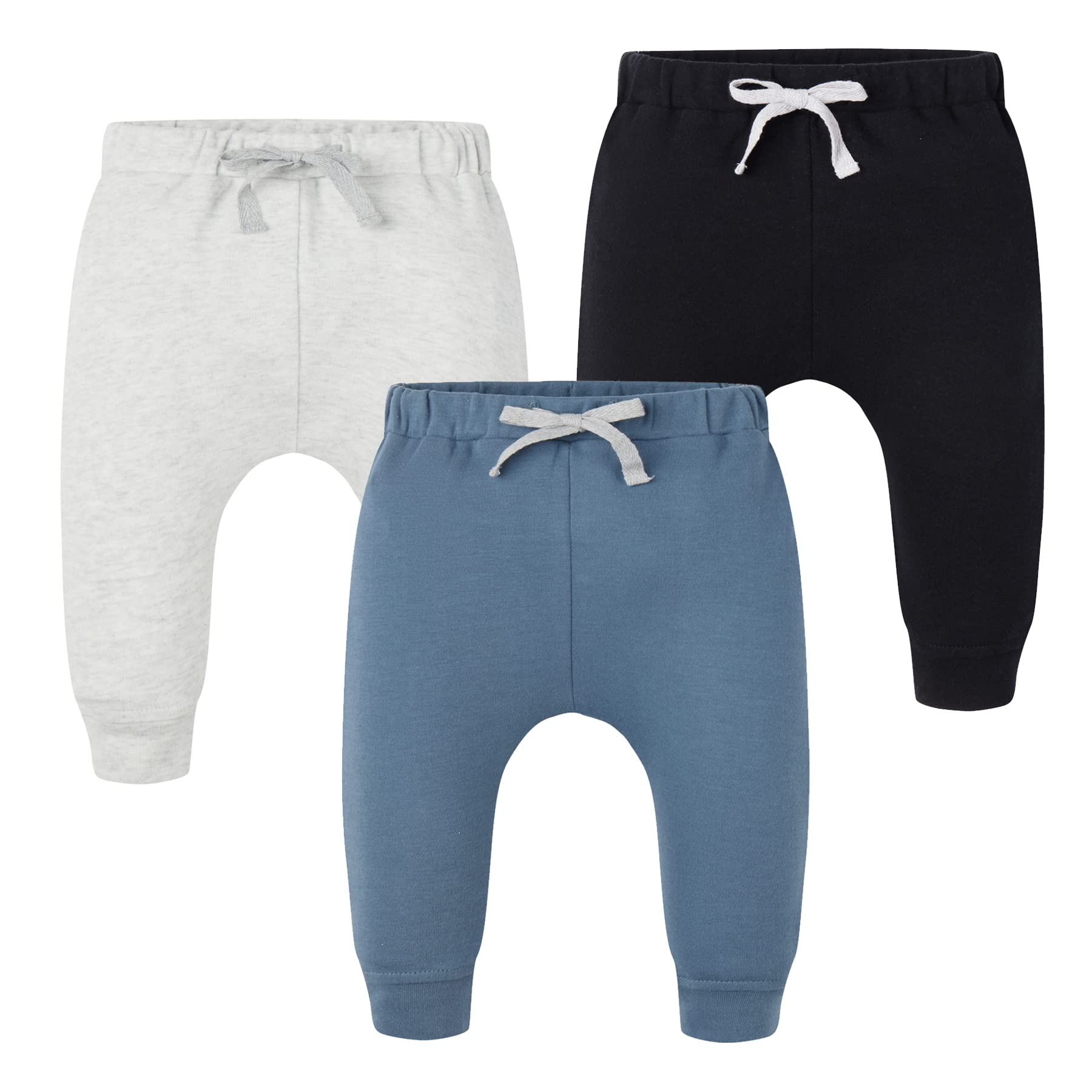 Strickshorts für Kleinkinder, Jungen, 3er-Pack, einfarbig, weiche Sweatshorts mit Kordelzug