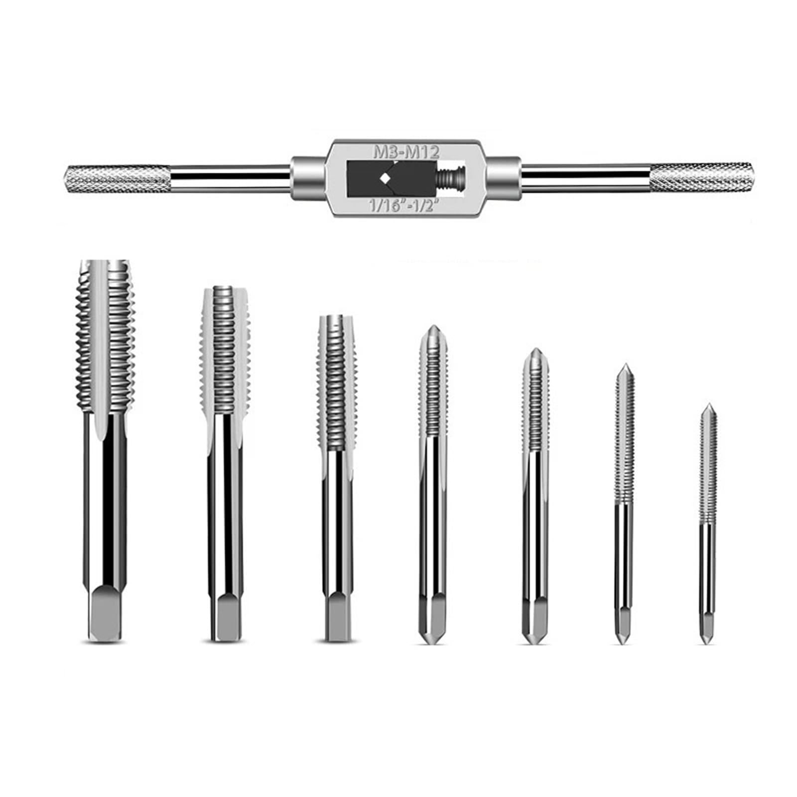 Mnghayyr 8Pcs Set Alloy Steel Manual Tap Wrench Set