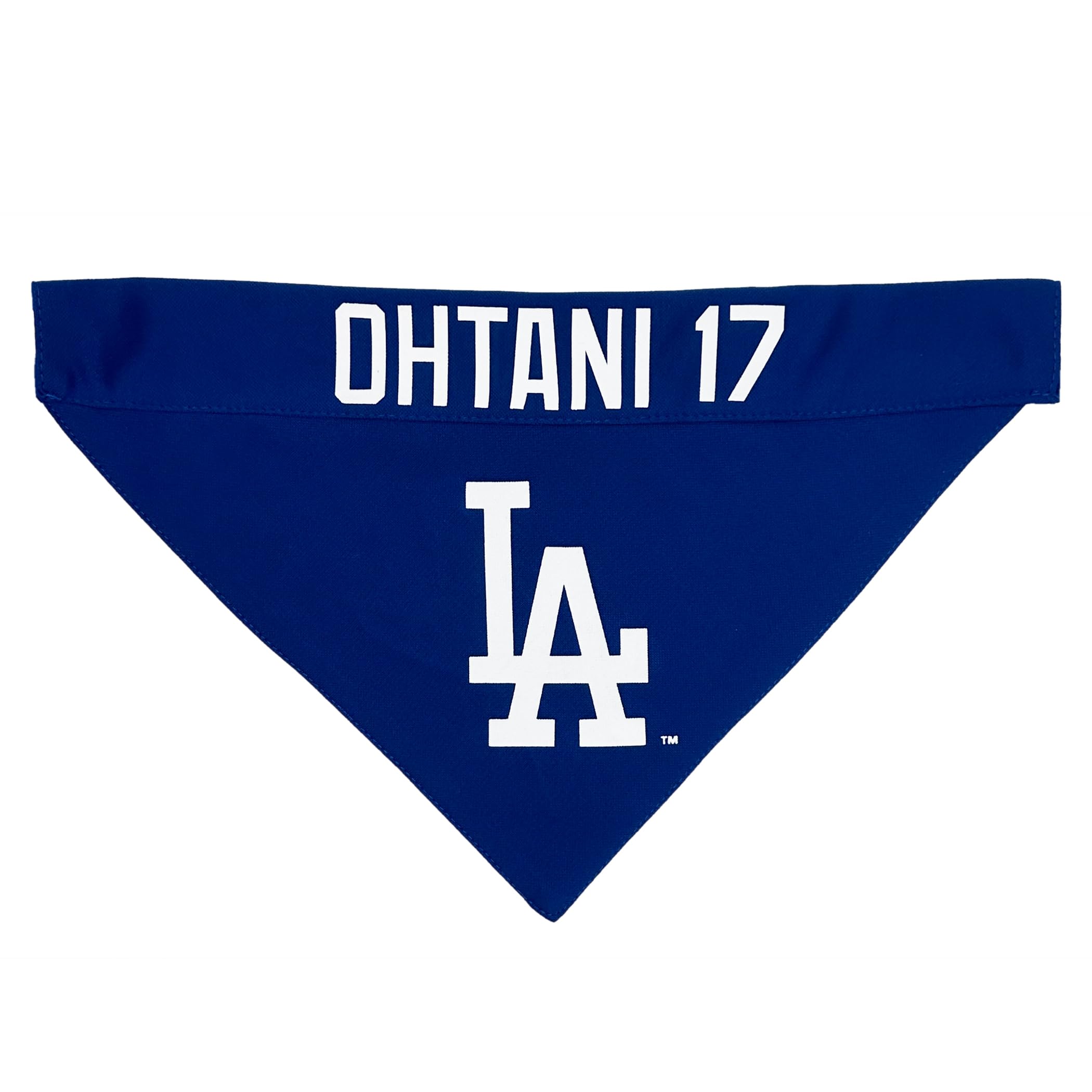 MLBPA Reversible Dog Bandana - SHOHEI OHTANI #17 Pet Bandana - MLB Los Angeles Dodgers Home & Away Bandanna, Size Small/Medium