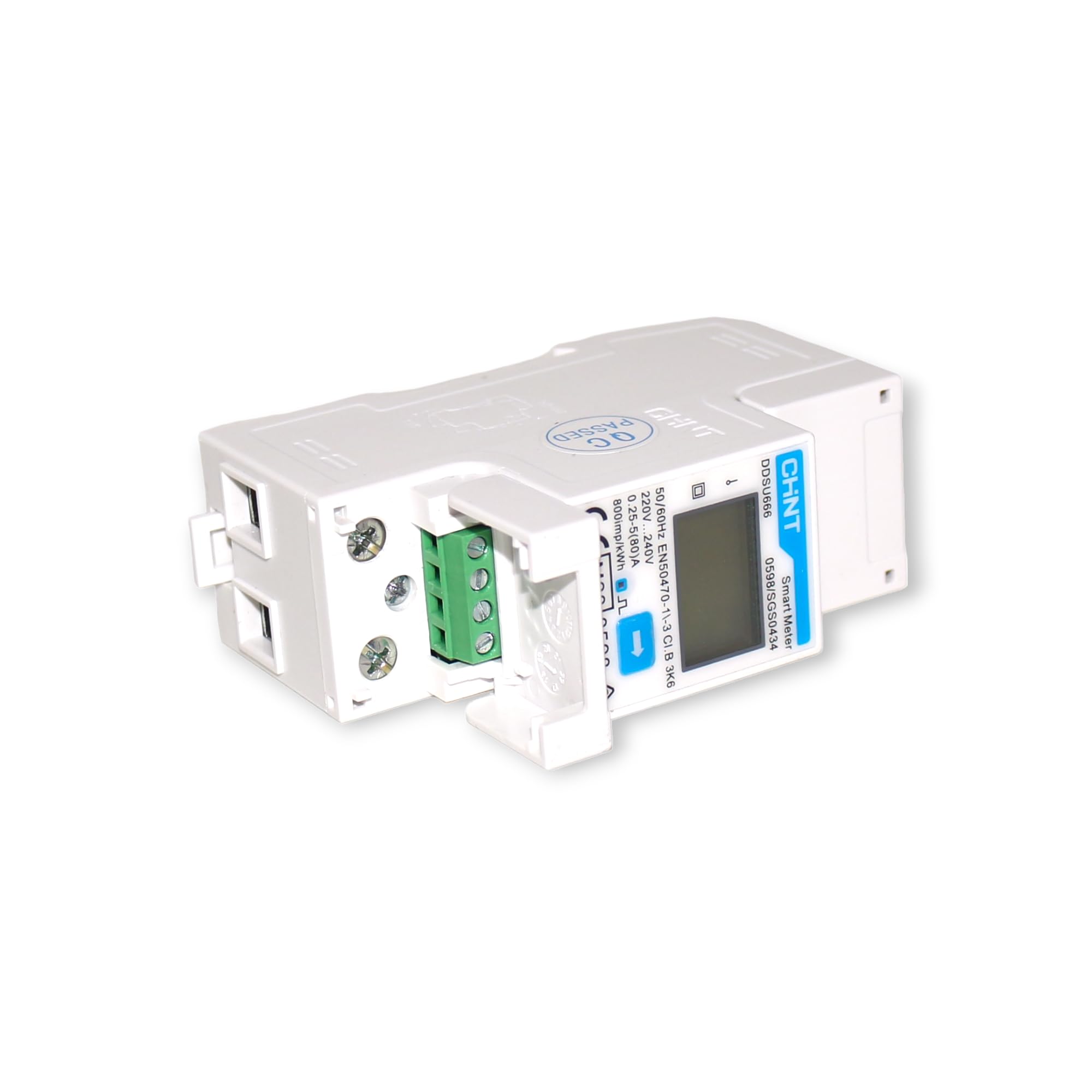 CHINT DDSU666 Contatore elettronico di energia intelligente monofase DIN35mm 5(80) A a connessione diretta con interfaccia RS485, conforme a Modbus RTU, certificato MID