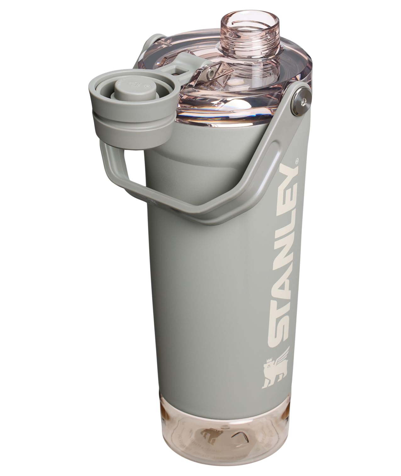 Stanley Activate - Botella mezcladora de 20 onzas, vaso agitador de acero inoxidable aislado a prueba de fugas, almacenamiento base y tapa de flujo rápido giratorio, batidos de proteínas y polvo para
