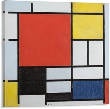 Amazon.co.jp: Piet Mondrianピート・モンドリアン《大きな赤の