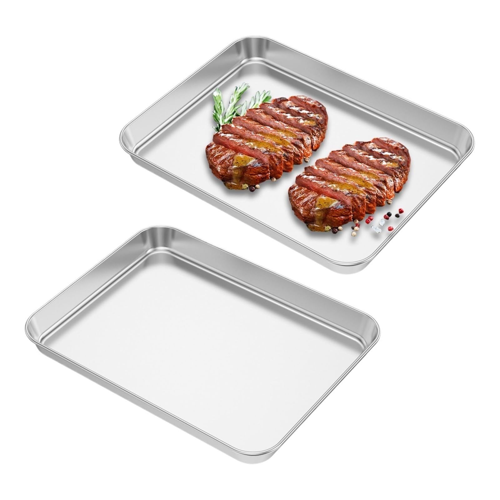 2 pz Vassoio cottura piccolo inox 304
