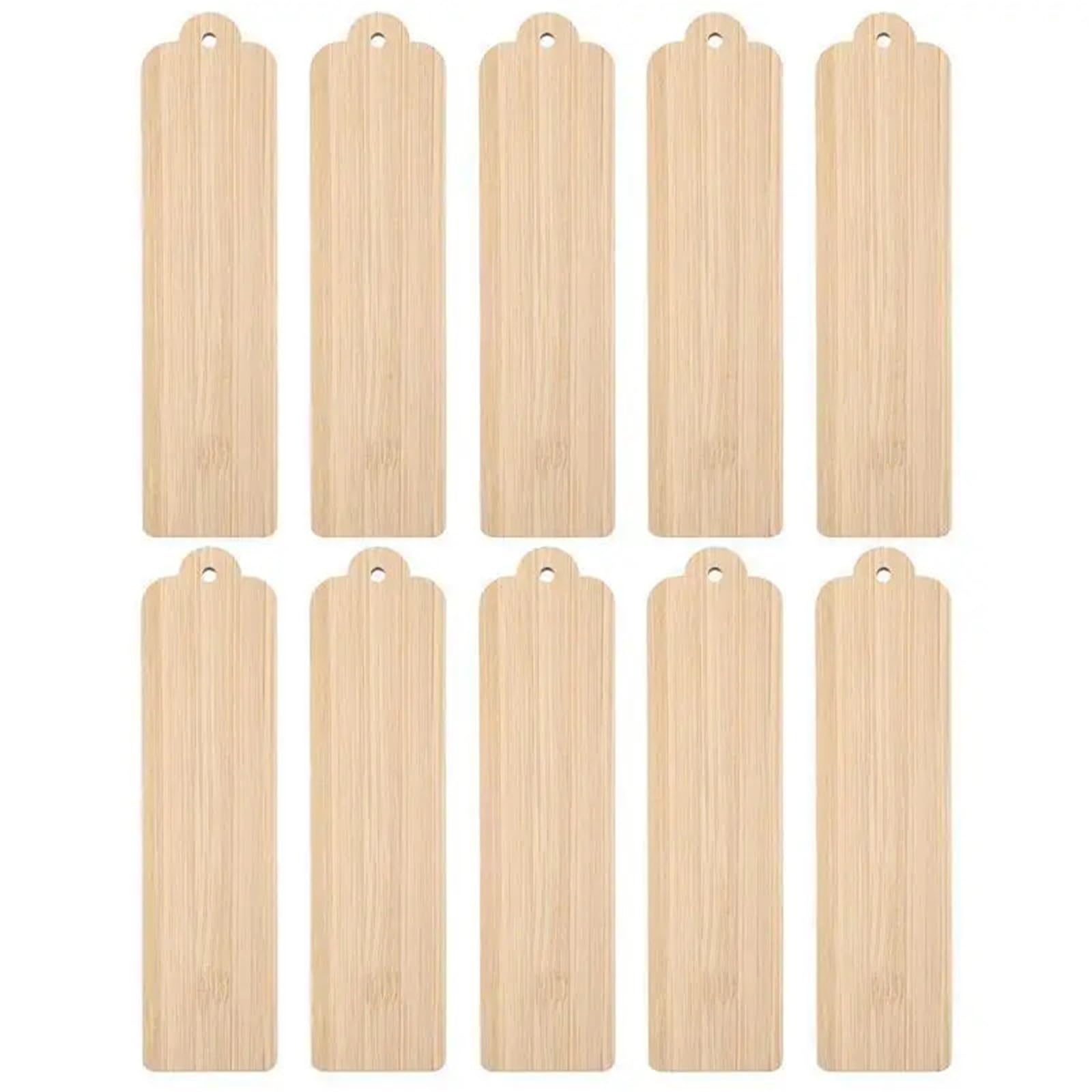 Door Knob Hangers 10pcs Wood Blank Bookmarks