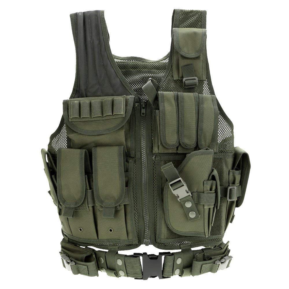 ACEXIER Tactisch JPC Snel loskoppelbaar vest voor Airsoft Paintball Wargame, Zwart, One size