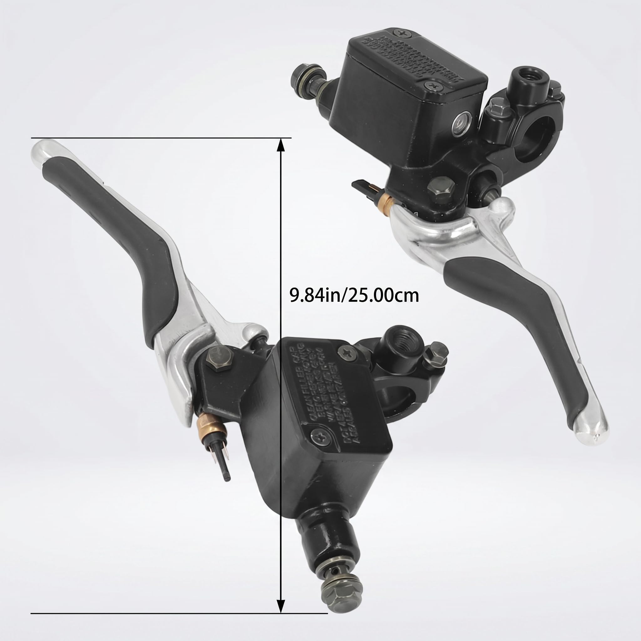 Tbest Par de Palancas de Freno de Motocicleta, Palanca de Manija Derecha Izquierda con Lata de Aceite, Reemplazo CNC de Aleación de Aluminio para YQ50 Aerox 1997‑2013