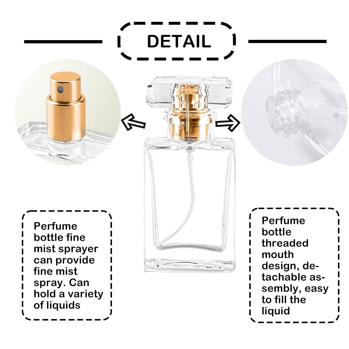 Glas-Parfümflasche, leer, nachfüllbar, 16 Stück, transparent, Reise-Parfüm-Spray-Zerstäuber, 30 ml, Parfüm, feiner Nebel, Sprühflasche, Parfümflasche, Zerstäuber, Behälter mit Sprühapplikator
