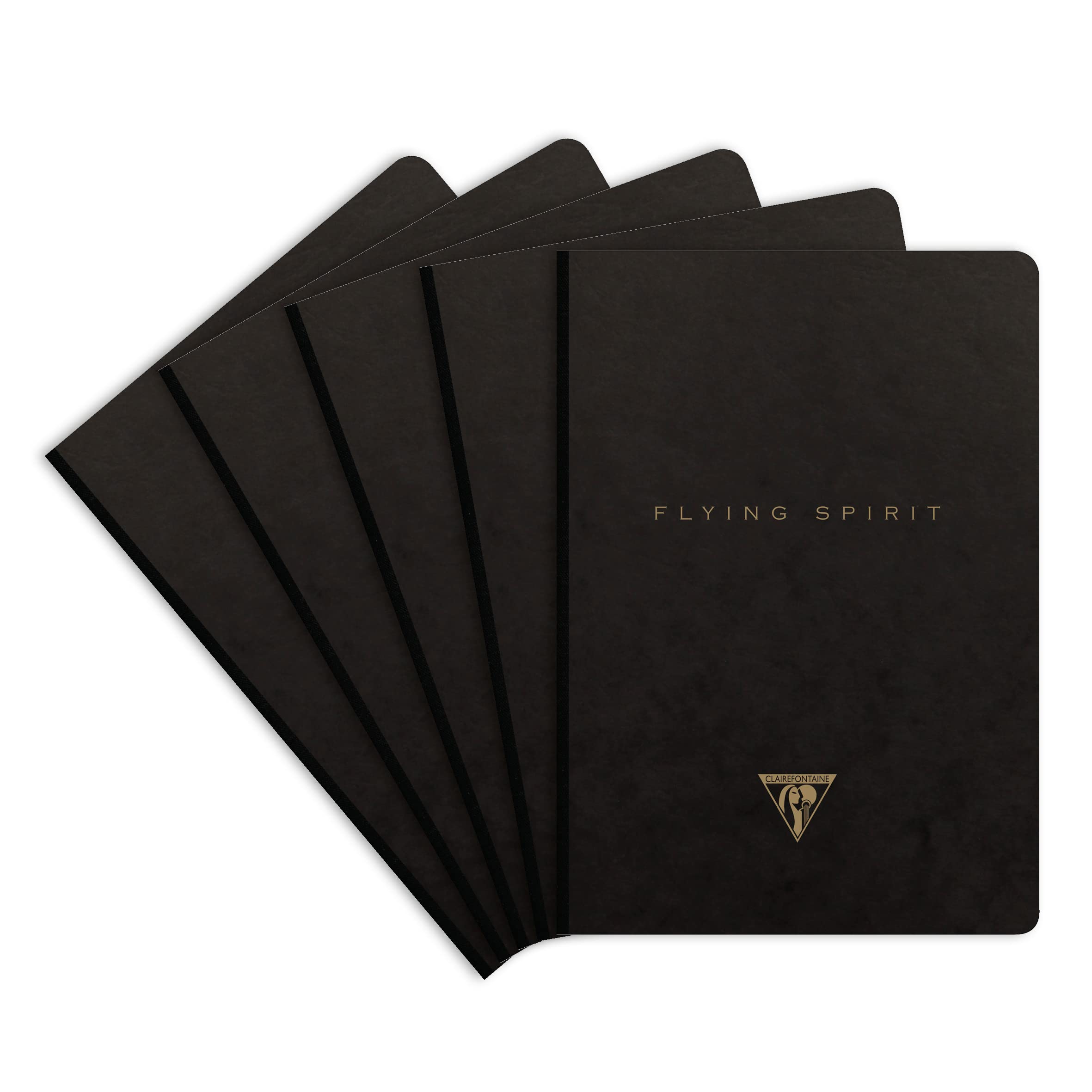 Clairefontaine 102546C - pack 5 Taccuino s brochés dos toilé Flying 90g