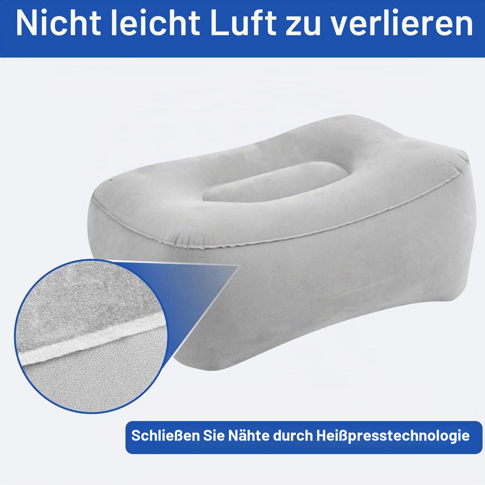 Aufblasbares Fußstützen Kissen für Reisen, Flugzeug-Fußstütze, Aufblasbare Fußstütze für Flugzeug, Tragbare Beinstützkissen für zu Hause Reduziert Schwellungen Und Verbessert Durchblutung