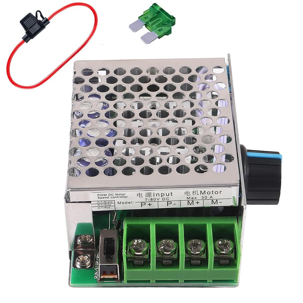 DC Motor Speed Controller PWM Controller, 7-80V 30A Adjustable PWM Motor Speed Regulator 12V 24V 36V 48V