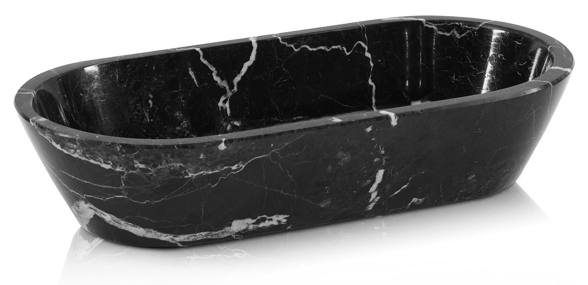 Radicaln - Marmorschalen, 25,4 cm, schwarz, handgefertigt, für Küchentischdekoration, ideale ovale Schale, Kerzenschale und Süßigkeitenschale für den Eingangstisch