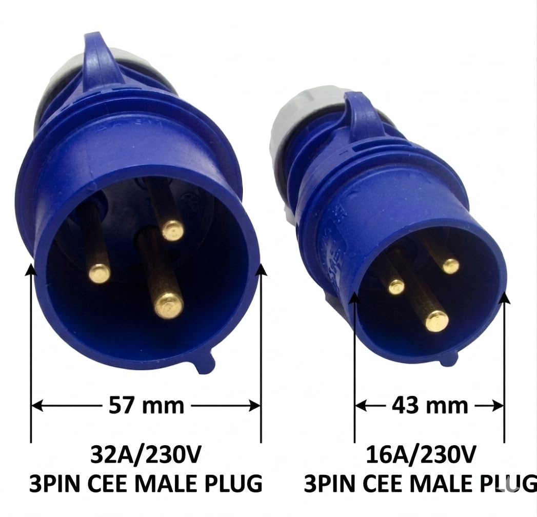 CEE 16A 3pin Industrial Plug to 16A 3-Pin Indian Socket Converter with 2.5sqmm 3-Core Copper Cable for EV Car Charging, Power Tools (Heavy Duty) — Amazon image 7