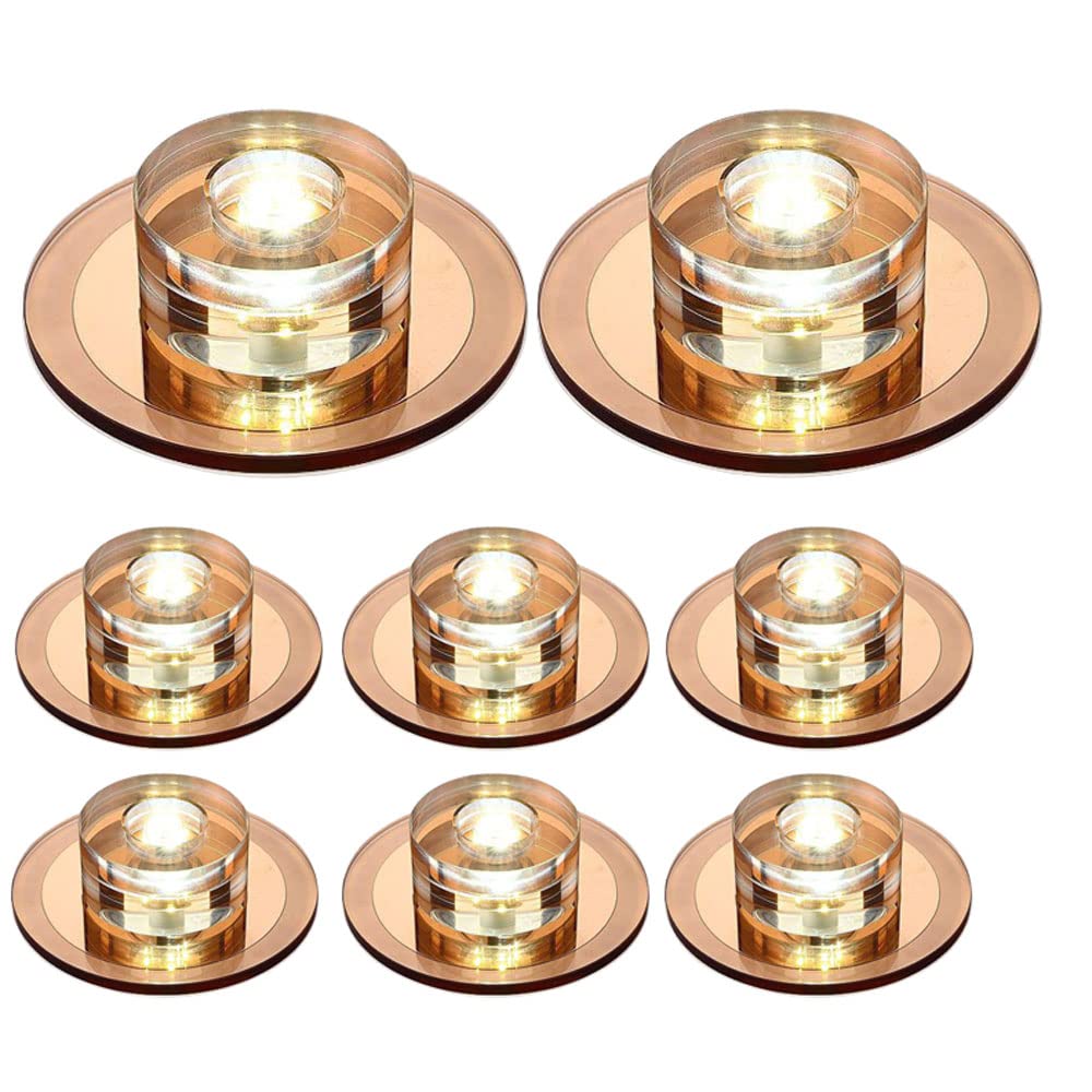 USMJQVZ 8 Pack Rose Gold Crystal LED Recessed Lighting 5W,10W Round living room Recessed Spot Down Light Nordic Aisle LED Recessed Ceiling Light for Home Commercial