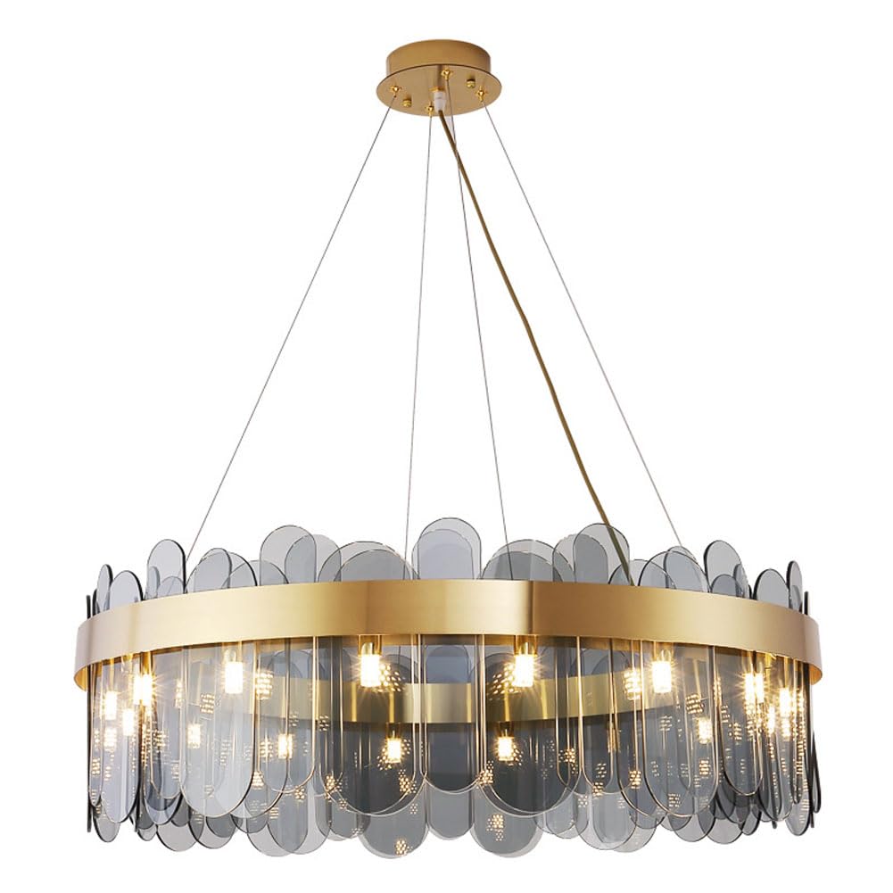 KXEcoLife Modern Pendant Light Round Ceiling Fixture Contemporary Chandelier Elegant Lighting Dining Room Living Bedroom Artistic Light,40cm