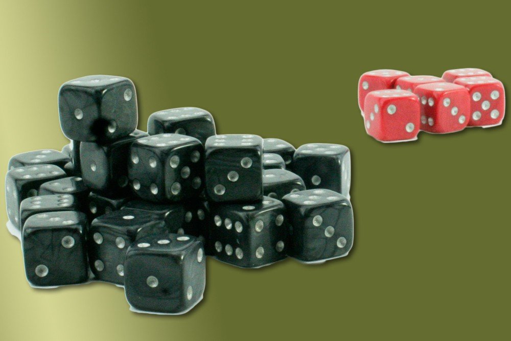 Army Painter ARM05019 - Wargaming Dice, Tabletop Game , 14 mm, black/red