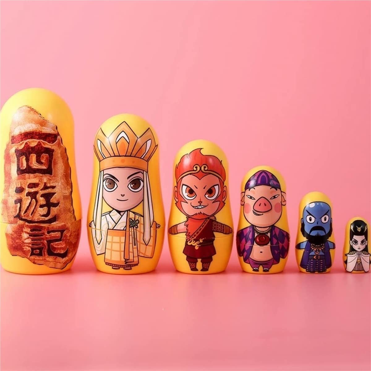 Matrioske 6pcs Cute Animal Russian Nesting Dolls Matrioska di Legno Bambola Russa Bambole Impilabili in Legno Regalo di Compleanno Nesting Dolls