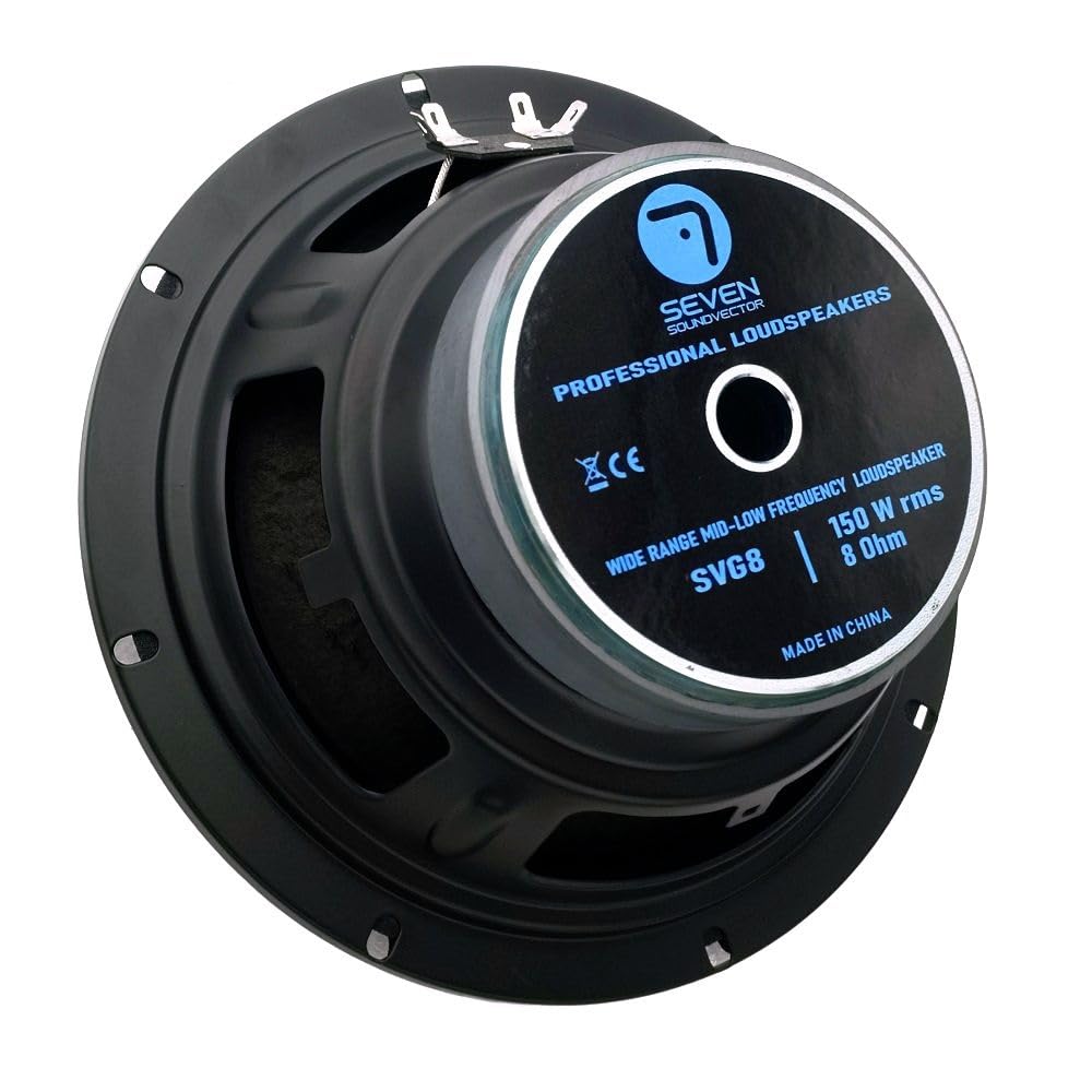 Seven Soundvector SVG8 Woofer 8 Pulgadas Altavoz Profesional de Grave Medio-Grave 8 Ohm 150W AES 300W Programa