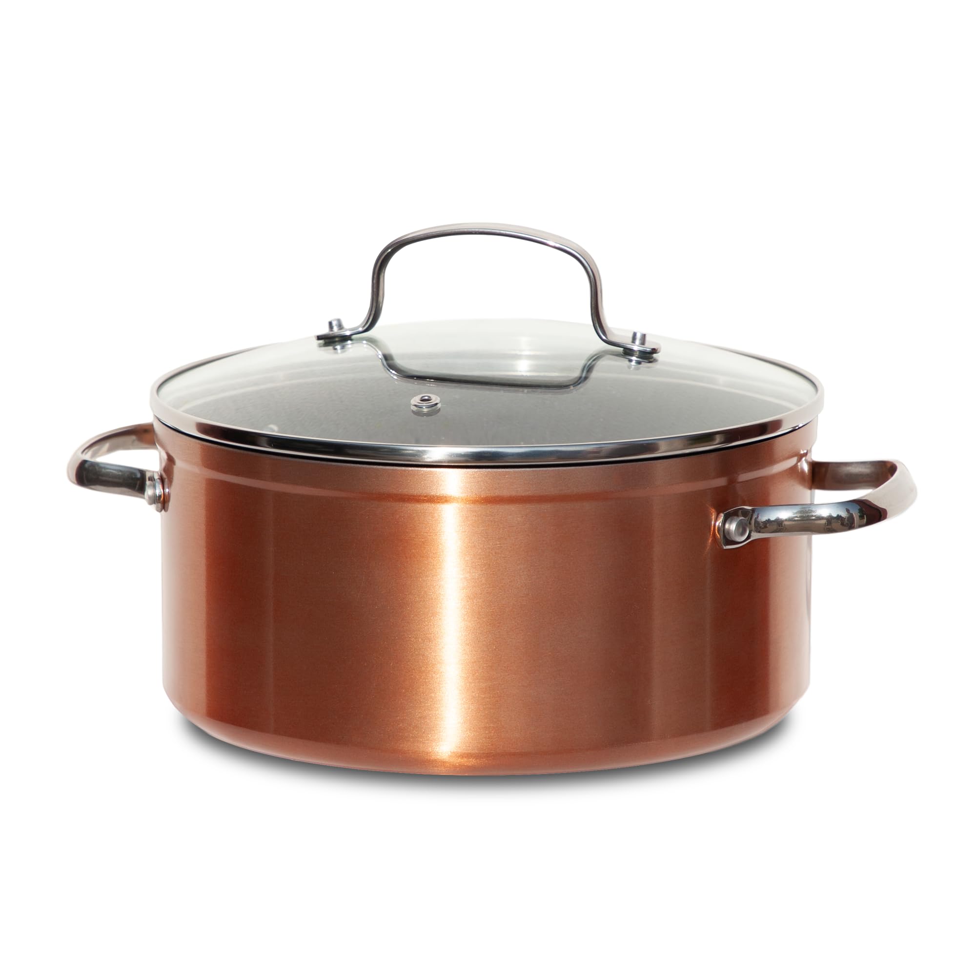 Nuwave Olla 4,7L en Cerámica Antiadherente Duralon Blue en Cobre Rústico, sin PFAS, Compatible con Inducción, Apta para Lavavajillas y Horno, Asas Stay Cool, Resistente a los Arañazos