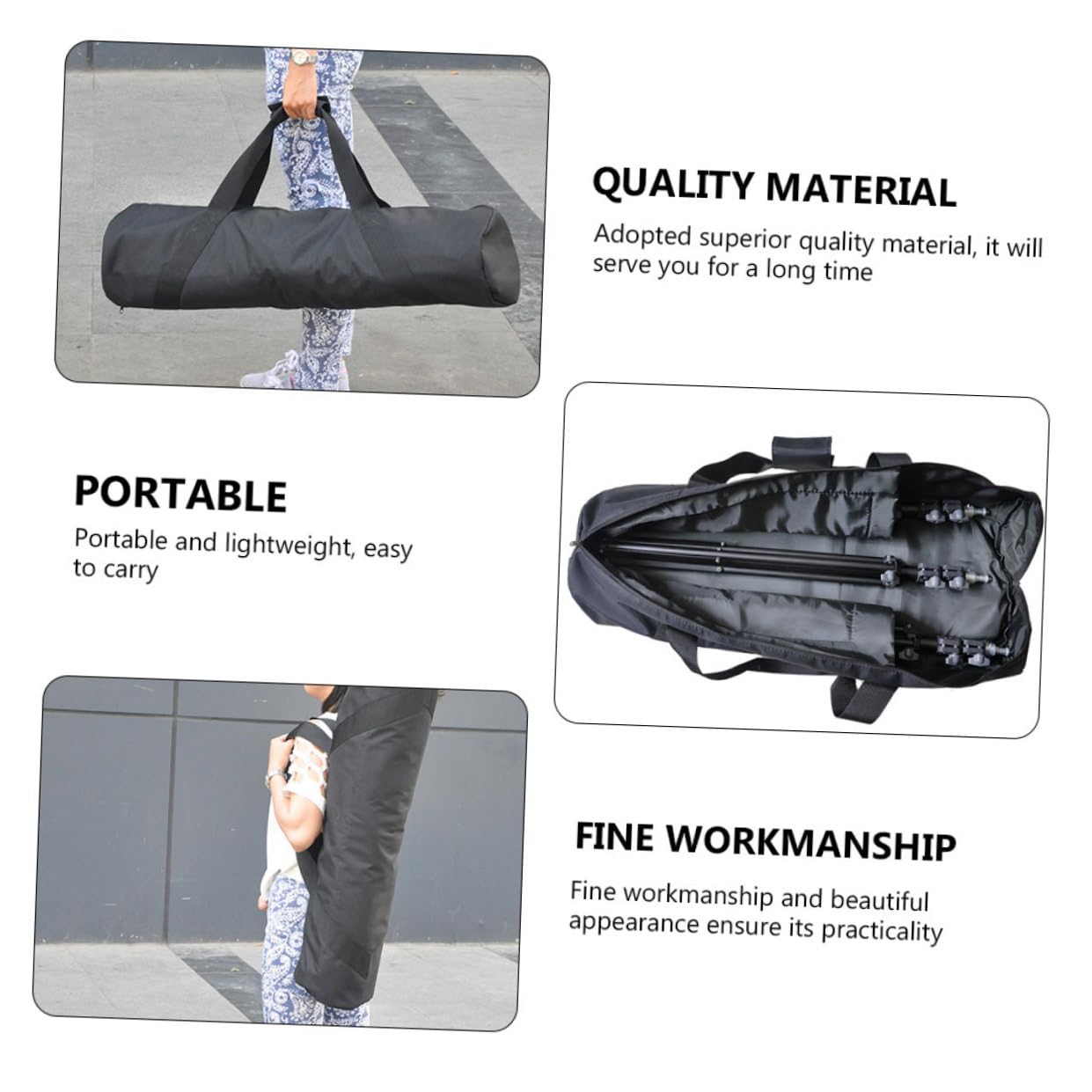 Borsa Portatile Oxford Tracolla Nero Imbottita per Treppiede Spugna Strato di Integrato Antiurto per Uso Fotografico e Outdoor