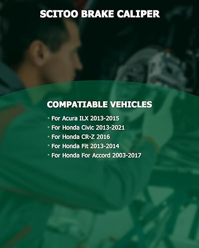 Miniatura 5 de SCITOO Pinza de freno delantera con soporte 19B2661, 19B2660 compatible con Acura ILX 2013-2015, Honda Civic 2013-2021, Honda CR-Z 2016, Honda Fit